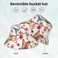 thumbnail image 5 of Easygdp Watercolor Floral With Butterflies Double-Sided Reflective Fisherman Hat,Sun Visor,Casual Hat,Fluorescent Hat,Suitable For Outdoor And Night Walking,Unisex, 5 of 9