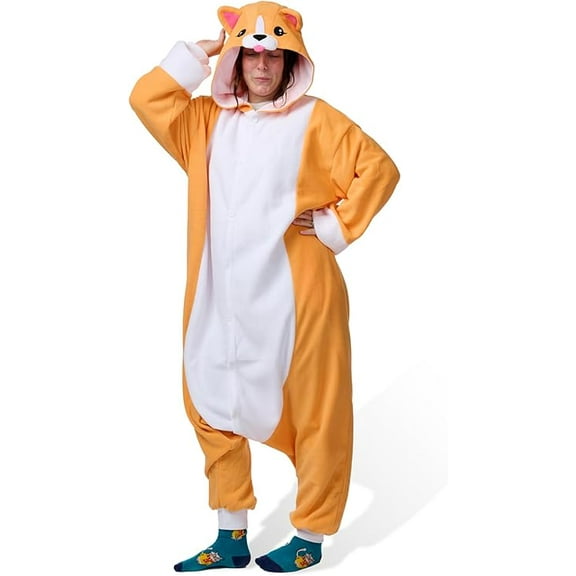 Corgi Kigurumi Unisex Adult Onesie Pajamas Animal One Piece Costume Cosplay Sleepwear Corgi Kigurumi Unisex Adult Onesie Pajamas Animal One Piece Costume Cosplay Sleepwear