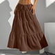 thumbnail image 2 of Falda holgada con cintura elástica y cinturón para mujer: poliéster transpirable para ropa informal, 2 of 6