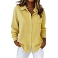 thumbnail image 5 of Craaazy Women's Loose Fit Striped Button Down Shirt - Long Sleeve Collared Pocketed Casual Office Blouse Gifts, 5 of 8