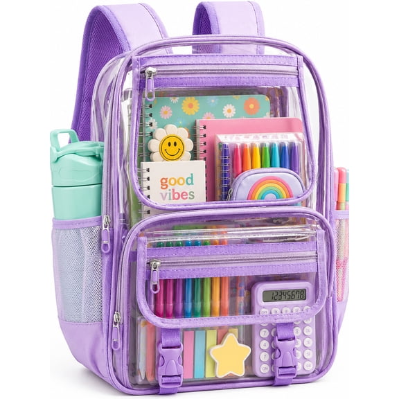 PayUSD Clear Backpack School Backpacks Heavy Duty Large Transparent Backpacks for Stadium Back to School Travel