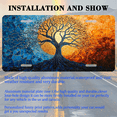 thumbnail image 3 of 1 Pcs 2D Flat License Plate Covers & Frames, Tree in Mosaic For Decorative Front, Waterproof For Decoration Aluminum License Plate Covers & Frames Cover For Men Women, 12" X 6", 3 of 7