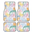 thumbnail image 1 of Honeii Zebra Colourful Print Car Foot Mat Four-Piece Set - Front & Rear Universal Car Floor Mats for SUVs, Trucks, Sedans, 1 of 7