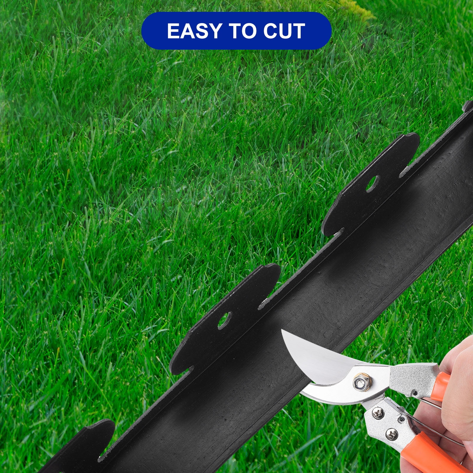 Uxcell 33Ft Border 2" Tall Plastic Garden Edging Kit for Yard Black