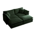 thumbnail image 2 of Hitop&nbsp;4 - Piece Upholstered Sectional Sofa, 1 - Piece of 2 Seater Sofa and 2- Piece of Ottomans , 2 Seater Loveseat Lounge with Ottomans , Green Chenille, 2 of 3