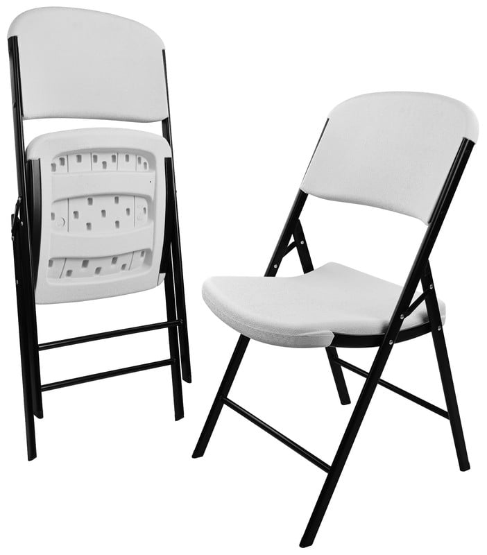 Gianna Folding Chair, Heavy Duty Plastic Chair with 500-Pound Capacity for Kitchen Wedding Party, Set of 6