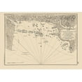 thumbnail image 2 of Southack 24x18 White Modern Wood Framed Museum Art Print Titled - Casco Bay - Southack 1779, 2 of 4