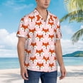 thumbnail image 2 of Susaid cute fox pink Print Short Sleeve Shirts Button Down Casual Shirts Summer Beach Aloha Button Down Short Sleeve for Men ,3X-Large, 2 of 5