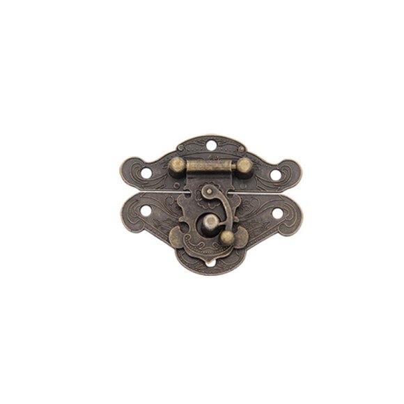Goodhd Antique Vintage Retro Notebook Suitcase Wooden Jewelry Box Latch Hasp Lock Catch