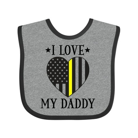 

Inktastic Dispatcher Daddy Gold Line Emergency Gift Baby Boy or Baby Girl Bib