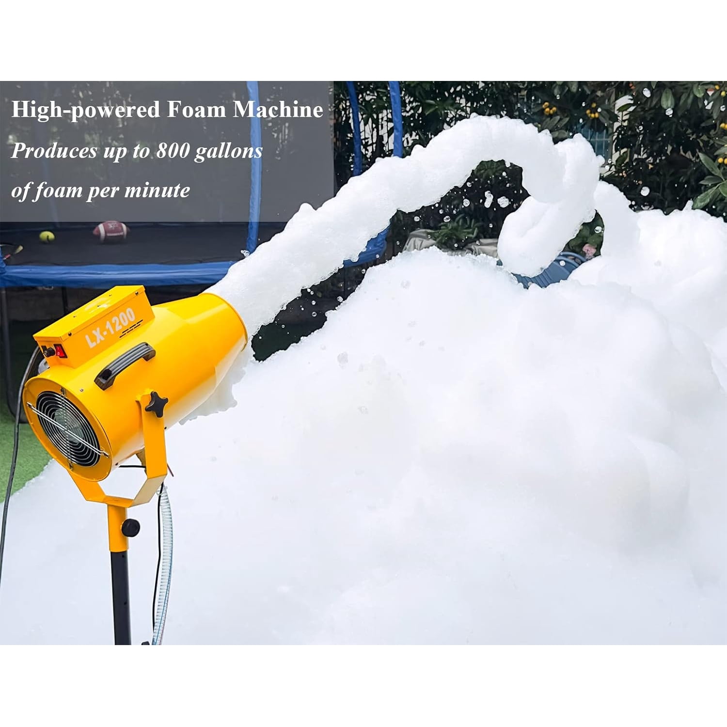 LANGXUN 2026 Upgraded 1200W High Power Foam Machine, Stable Foam Maker Cannon for Birthday, Holiday, Backyard Party & Celebrations