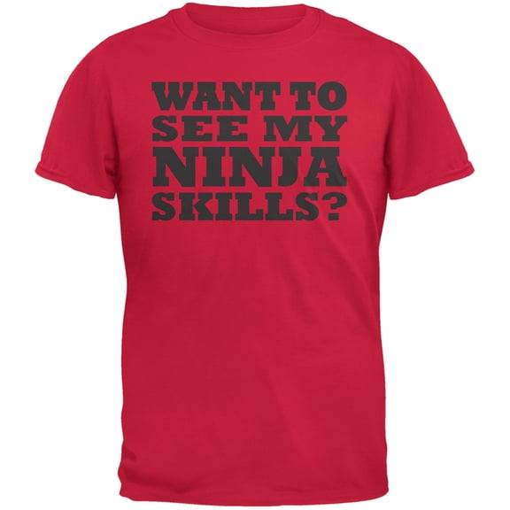 Want To See My Ninja Skills Red Youth Flip Up T-Shirt - Youth X-Large