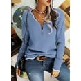 thumbnail image 3 of Langwyqu Spring Fall Women Long Sleeved Half Zipper Knit Pullover Sweater, 3 of 5