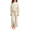thumbnail image 1 of Faithtur Ensemble Décontracté pour Femmes, Chandail d'Hiver Uni à Col Rond et Pantalon à Jambe Grand, Tenues d'Hiver 2 Pcs, 1 of 5