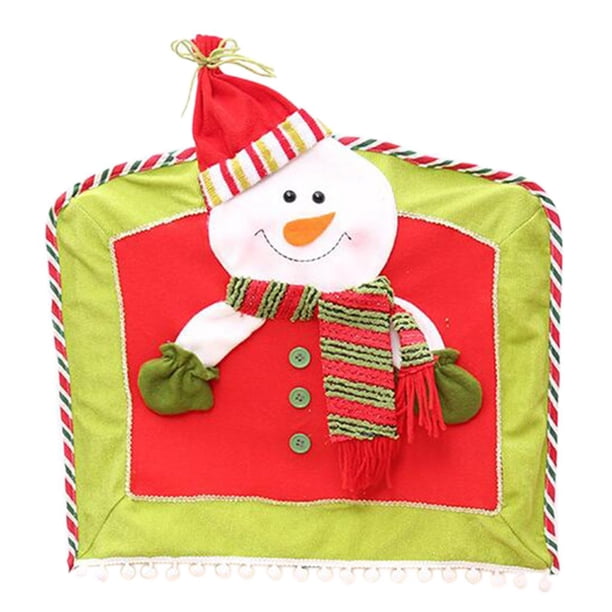 Silla De Navidad Cubierta Trasera Funda Decoración De Muñeca K Muñeco De Nieve