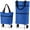 Blue, variant on 2-in-1 Foldable Shopping Cart with Wheels, Rolling Grocery Tote, Expandable Reusable Cart for Groceries, Farmers Markets, Laundry and Everyday