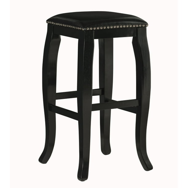 Linon San Francisco Backless Wood Bar Stool, 30" Seat Height, Black