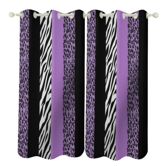 Animal Print Zebra Stripes Blackout Curtains Window Drapes Room Darkening Thermal Insulated Grommets Blackout Curtains, for Living, Dining, Bedroom,2 Panels