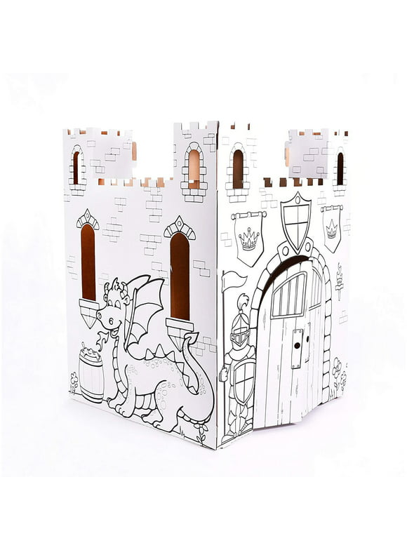Easy Playhouse Fairy Tale Castle Arts & Crafts Cardboard Playhouse, Kids Ages 3 and up
