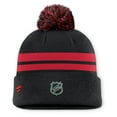 thumbnail image 2 of Men's Fanatics Black Carolina Hurricanes Authentic Pro Rink Cuffed Knit Hat with Pom, 2 of 2