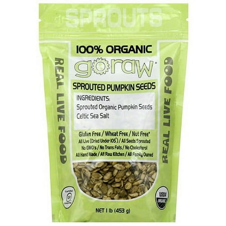Go Raw Sprouted Pumpkin Seeds, 16 oz, (Pack of 6)