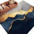 thumbnail image 2 of 6'x9' Area Rugs, Navy Blue Geometric Indoor Outdoor Area Rug for Living Room Bedroom, Modern Abstract Luxury Golden Washable Bathroom Rugs Kitchen Floor Carpet Mats Home Decor Aesthetic, 2 of 8