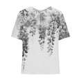 thumbnail image 4 of Blouses pour Femmes, T-Shirt Décontracté Imprimé Mode Manches Courtes Col Poupée Mignon Coton et Lin Blouse, 4 of 5