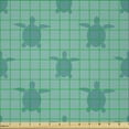 thumbnail image 2 of Ambesonne Turtle Fabric by the Yard Microfiber, Repetitive Sea Animals Art, 1 Yard, Seafoam and Dark Turquoise, 2 of 2