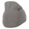 thumbnail image 3 of Fishing Papa Design Embroidered 8 Inch Knitted Short Beanie - Grey OSFM, 3 of 5