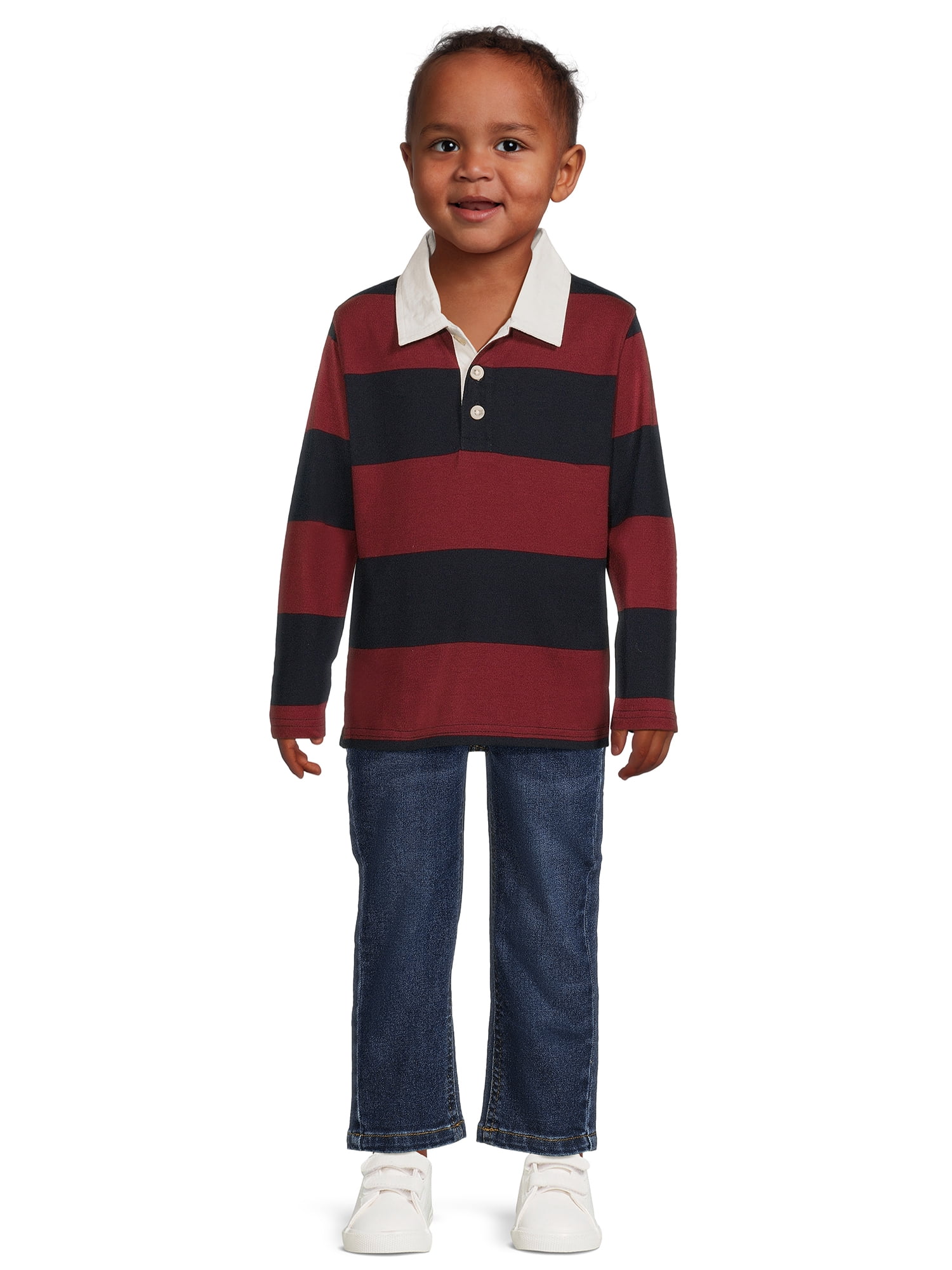 Wrangler Toddler Boys’ Long Sleeve Polo Shirt, Size 2T-5T