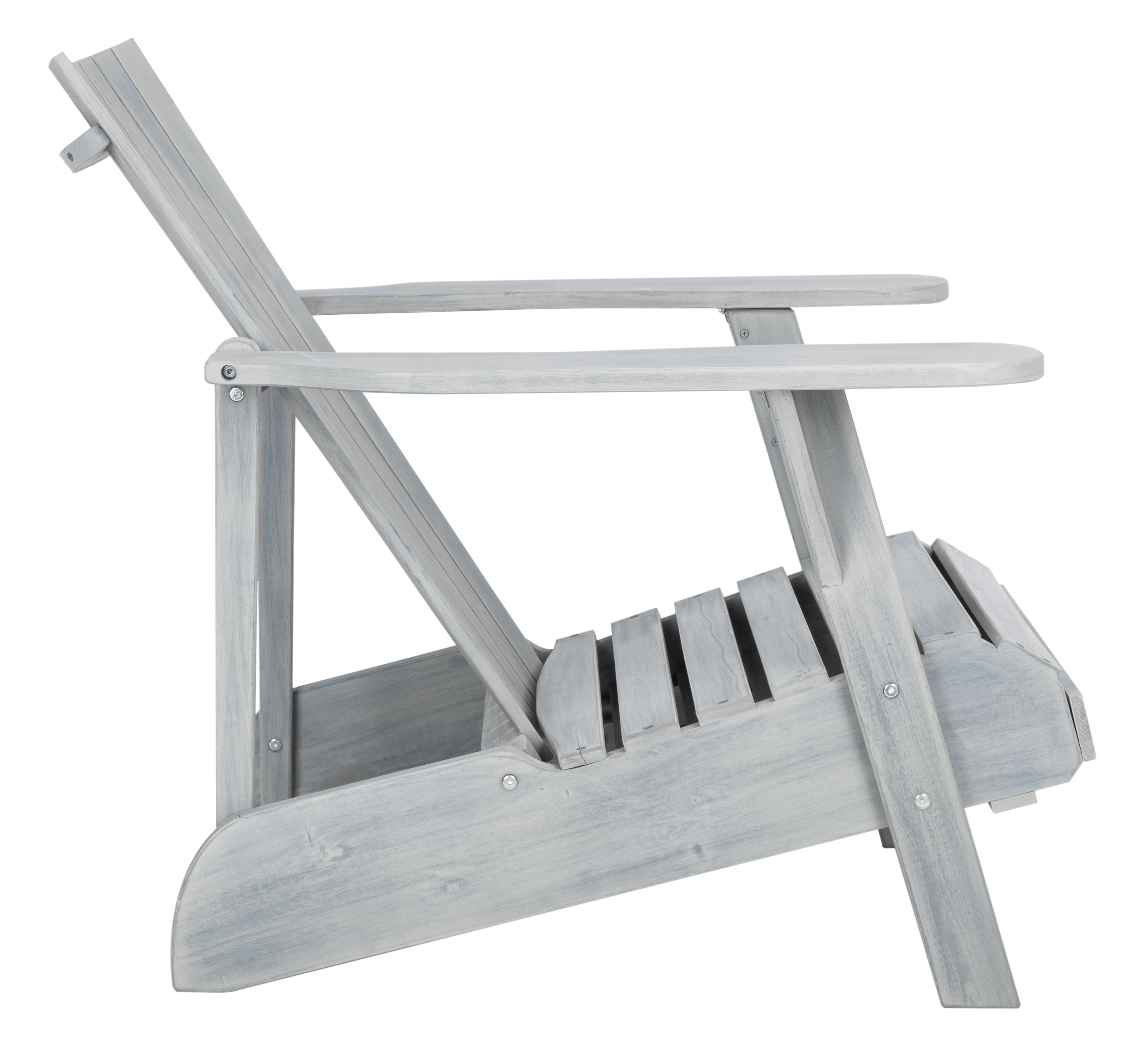 SAFAVIEH Merlin Outdoor Patio Adirondack Chair w/Footrest, Ash Grey
