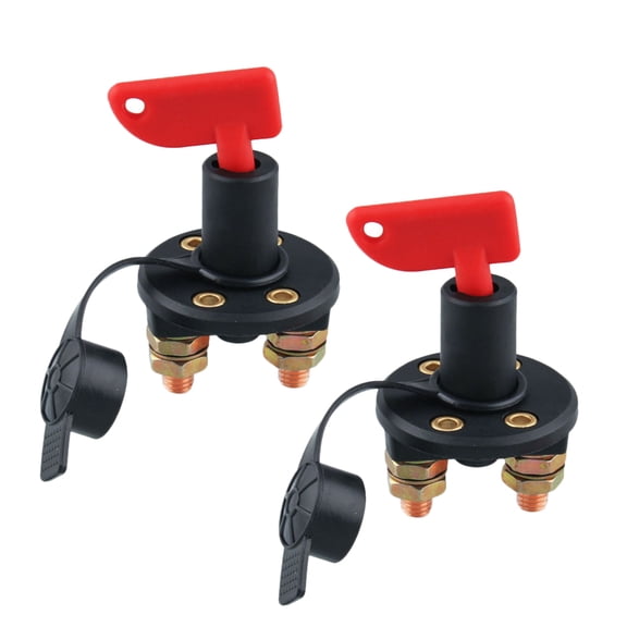 YFJQTZX 2pc Professional Anticreep Battery Disconnect Isolator Master Kill Switch for Marine Boat Car Vehicles (Black and Red)
