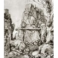 thumbnail image 2 of Durer, Albrecht 12x13 White Modern Wood Framed Museum Art Print Titled - St Jerome At The Willow Tree, 2 of 4