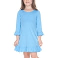 thumbnail image 3 of Kavio! Girls 3-6X Ruffled 3/4 Sleeve A-Line Dress White 3, 3 of 3
