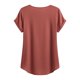 thumbnail image 4 of Craaazy Women's Relaxed Fit V Neck Blouse, Solid Color Short Sleeve Lace Trim Top, Loose Comfy Summer Tee for Work & Weekend Gifts, 4 of 7