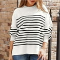 thumbnail image 5 of YDFCWXW Women's Oversized Sweaters 2025 Fall Outfits Trendy Crewneck Knit Side Slit Fashion Pullover Tops White, XL, 5 of 5