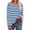 Blue, variant on Gnshining Oversized Sweatshirts for Women Striped Long Sleeve Tops Color Block Crew Neck Fall Casual Loose Pullovers