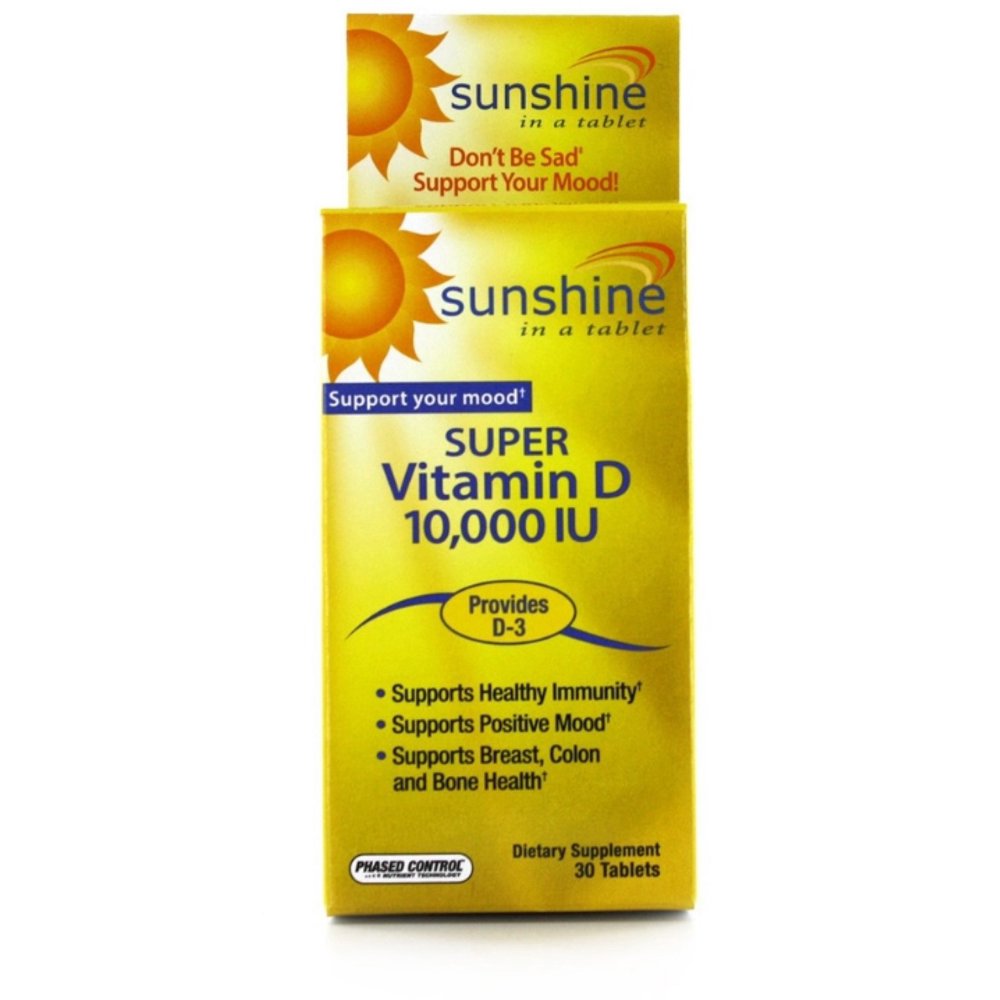 Sunshine Super Vitamin D 10,000 IU Dietary Supplement, 30 Each