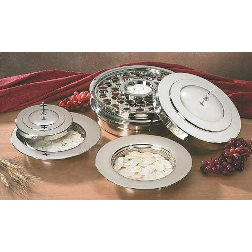 Stackable Communion Tray Silver Finish (Silver) 12 3/8" Dia Walmart