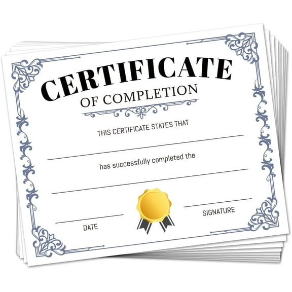 30 Blue Minimalist Border Certificate of Achievement Completion Award Recognition Paper 9.8"x7.8" Blank Preschool Kindergarten Graduation Diploma Certificates Student Sport Activities Award