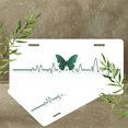 thumbnail image 4 of 1 Pcs 2D Flat License Plate Covers & Frames, Butterfly on EKG For Decorative Front, Waterproof For Decoration Aluminum License Plate Covers & Frames Cover For Men Women, 12" X 6", 4 of 6