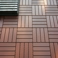 thumbnail image 3 of Pouseayar Plastic Interlocking Deck Tiles,44 Pack Patio Deck Tiles,12"x12" Square Waterproof Outdoor All Weather Use, Patio Decking Tiles for Poolside Balcony Backyard, Brown, 3 of 11