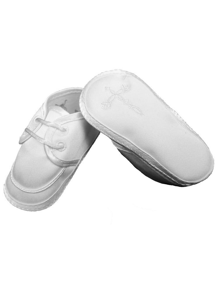 baby boy satin christening shoes