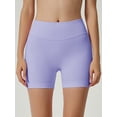 thumbnail image 4 of Chiclily Womens High Waisted Quick-Dry Shorts with 4-Way Stretch Technology for Daily & Sports Activities, Light Purple XL, 4 of 6
