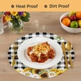 thumbnail image 4 of Pig Sunflower Western Round 15 Inch Placemats Set of 8, Rustic Daisy Black Buffalo Plaid HeatResistant Non Slip Place Mats for Dining Table, Wipeable Braided Kitchen Table Mats for Housewarming, 4 of 9