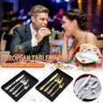 thumbnail image 1 of Juego de Cubiertos de Acero Inoxidable, 4 Piezas (Cuchillo, Cuchara, Tenedor), Bordes Pulidos, Vajilla Elegante, Uso Diario y Cenas Formales, Ideal para Hoteles y Fiestas, Cuchillo de 24,5 C, 1 of 7