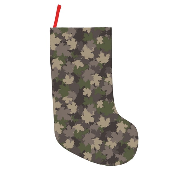 Picia Camouflage maple for 18in Christmas Stockings, Xmas Stocking for Kids, Holiday and Family Stocking for Fireplace or Party Decoration