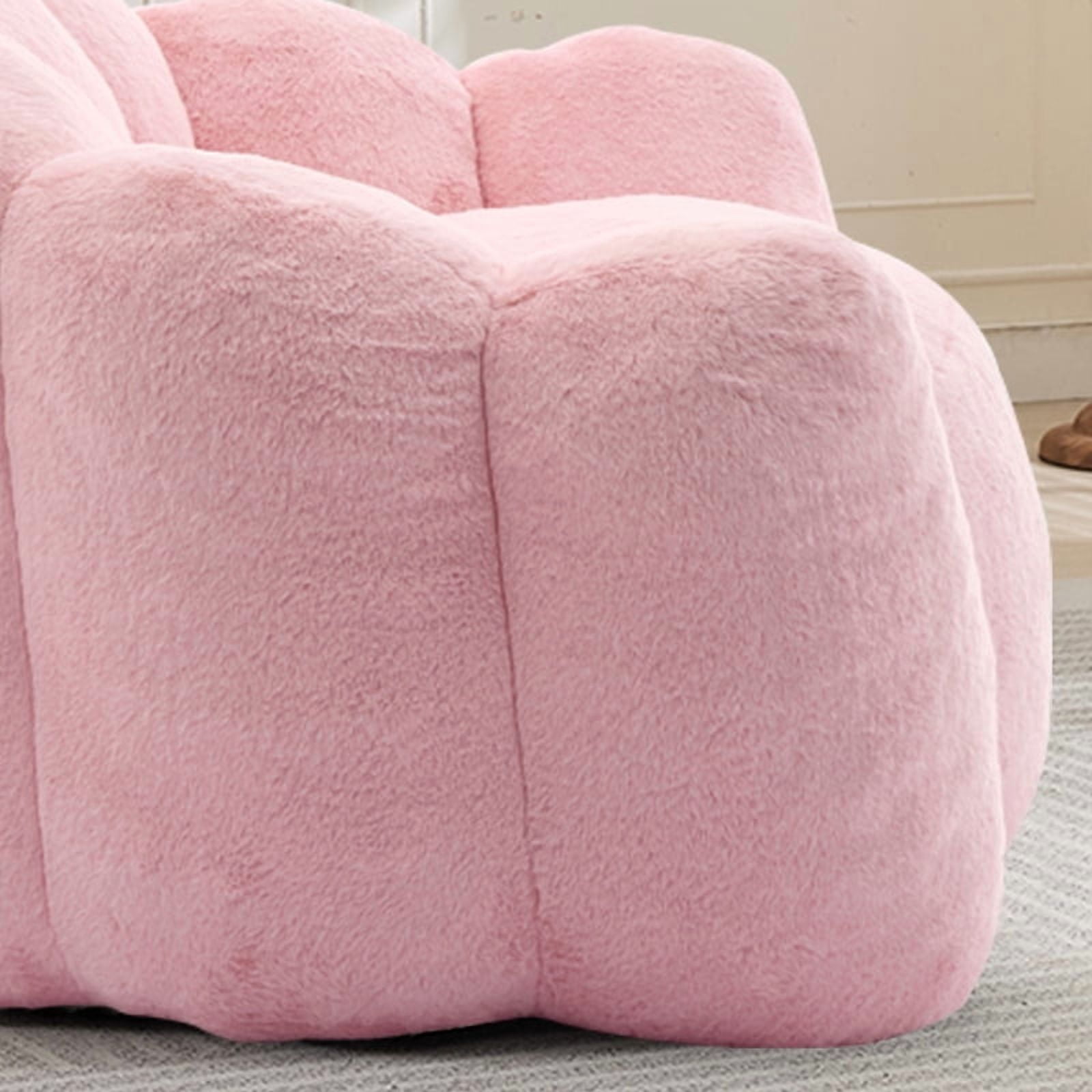Peispie Lotus Flower Bean Bag Chair for Adults & Teens, Comfy Floor Sofa Lounge Chair with Armrests & Handle, High-Density Memory Foam Filled Pillow Reading Accent Chair for Bedroom, Pink