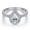 Silver b, variant on V-Shaped Simulated Diamond Ring: Silver Geometric Design European American Style Wedding Ring