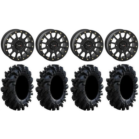 System 3 SB-5 Black 14 Wheels 28 Intimidator Tires Kawasaki Teryx Mule